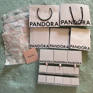 Pandora Jewelry Lot of Packaging Boxes Bags Tissue